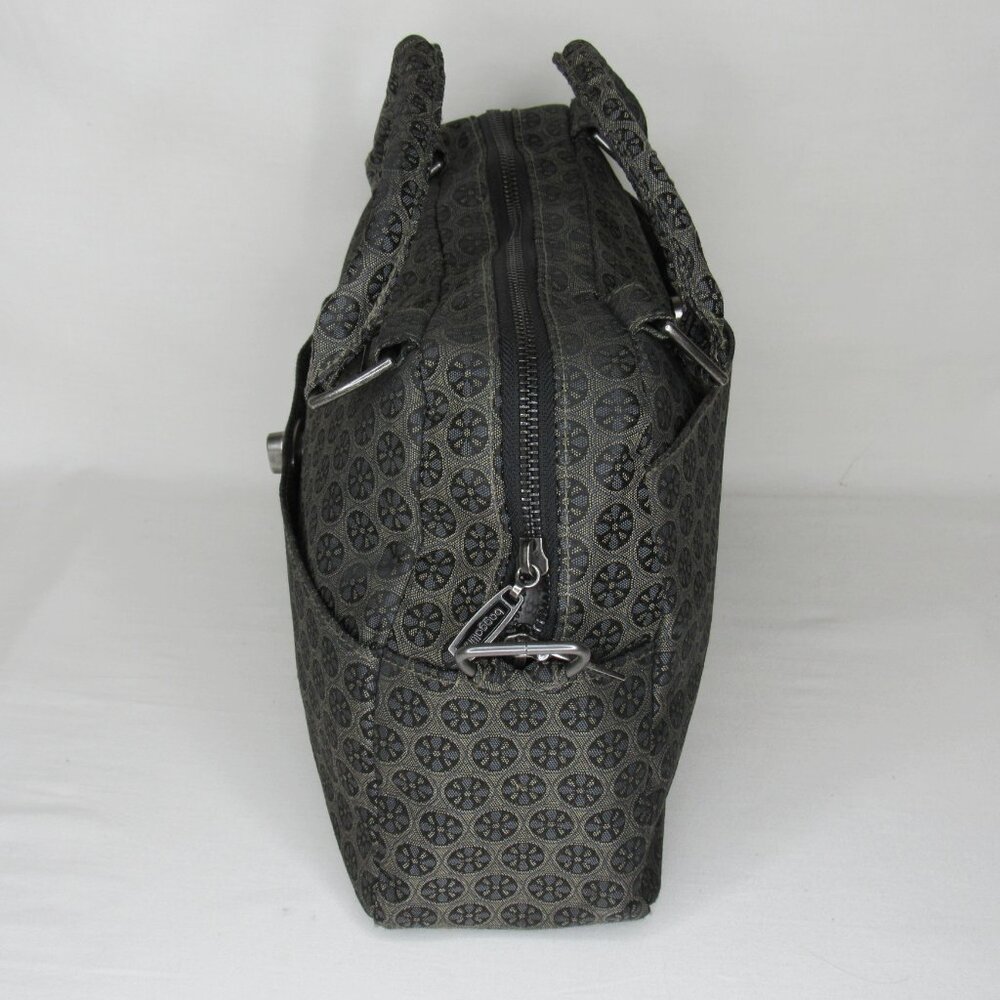 Baggallini Lily Jacquard Satchel Gray Floral Tote - Picture 2 of 7